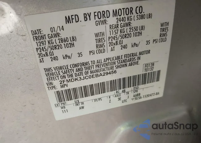 2FMDK3JC0EBA29456: 42025770