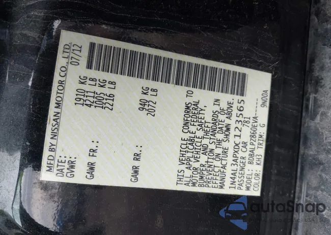 1N4AL3APXDC123565: 42027318