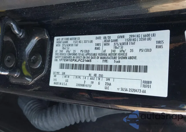 1FTEW1EPXLFC21445: 42026483