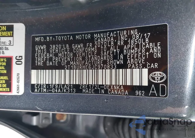 2T1BURHE6JC970833: 42026707