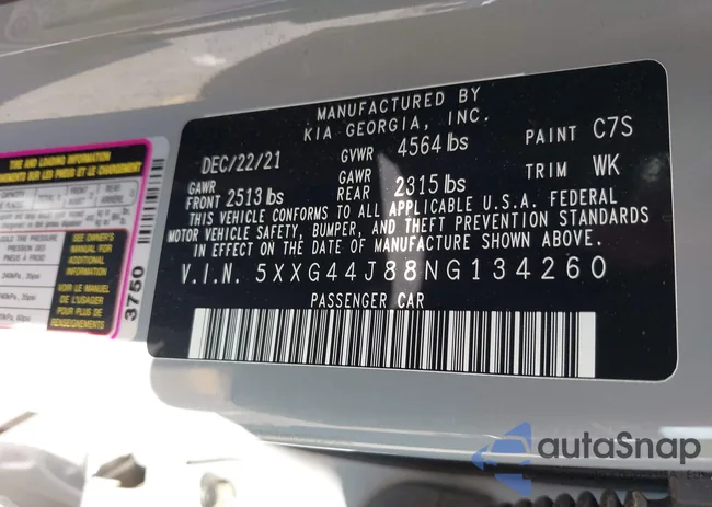 5XXG44J88NG134260: 42028126