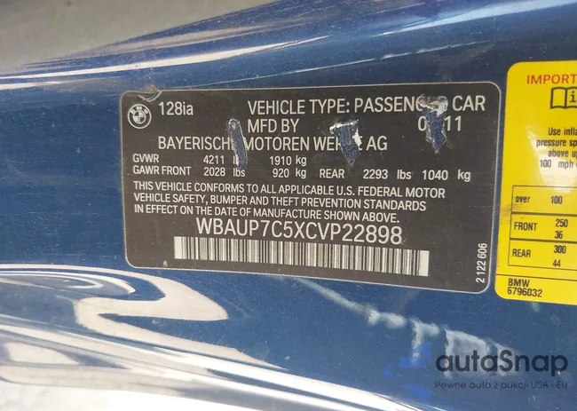 WBAUP7C5XCVP22898: 42027525