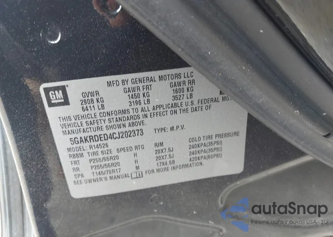 5GAKRDED4CJ202373: 42029153