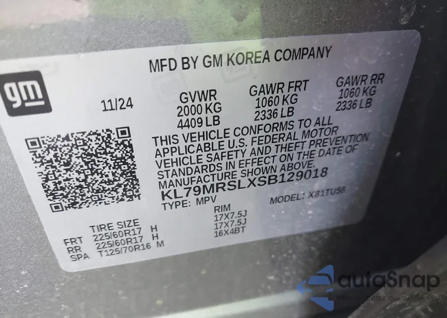 KL79MRSLXSB129018: 42029156