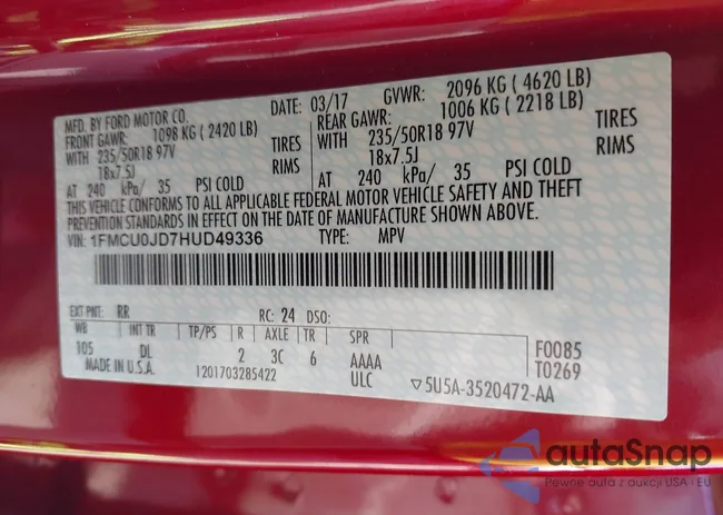 1FMCU0JD7HUD49336: 42028518