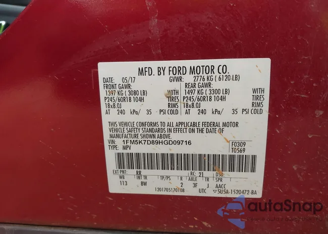 1FM5K7D89HGD09716: 42029885