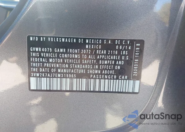 3VW2K7AJ7EM319965: 42029537