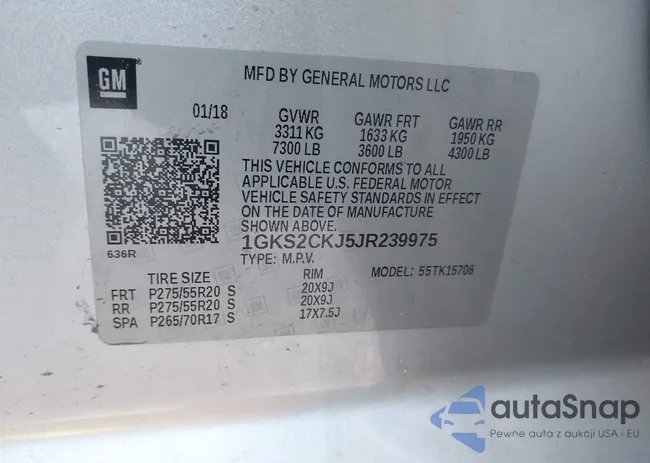 1GKS2CKJ5JR239975: 42029705