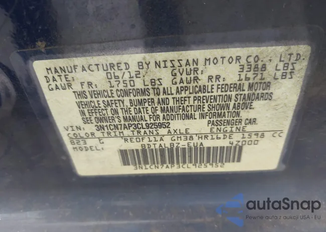 3N1CN7AP3CL925952: 42030873