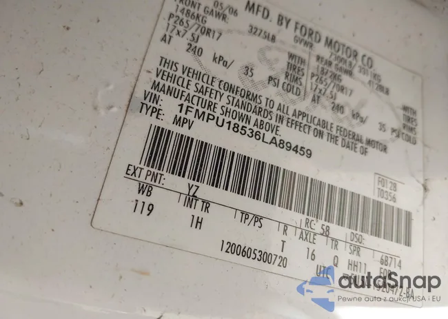 1FMPU18536LA89459: 42030541