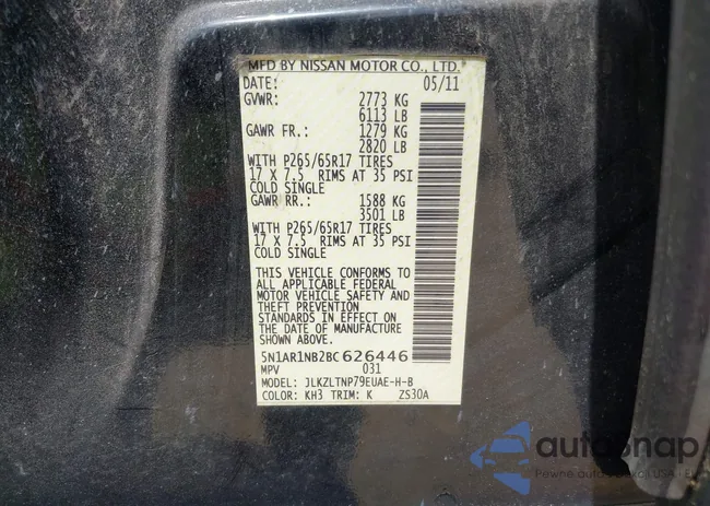 5N1AR1NB2BC626446: 42031985