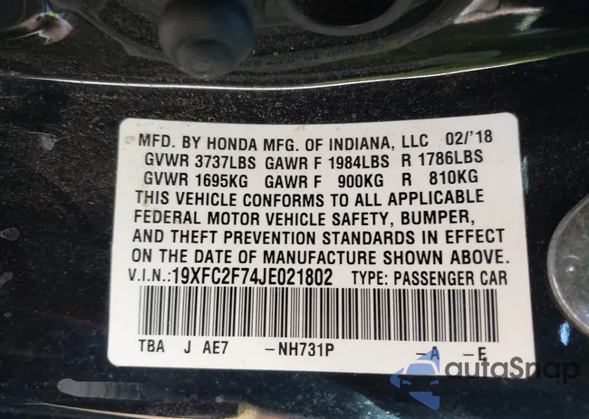 19XFC2F74JE021802: 42031745