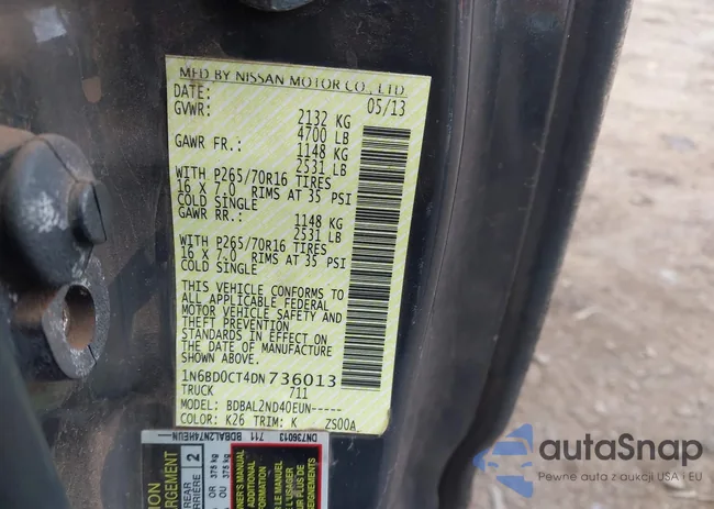 1N6BD0CT4DN736013: 42033275