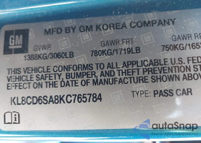 KL8CD6SA8KC765784: 42032797