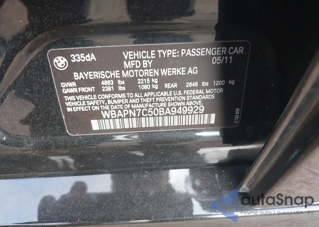 WBAPN7C50BA949929: 42034021