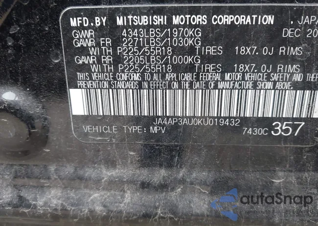 JA4AP3AU0KU019432: 42034128