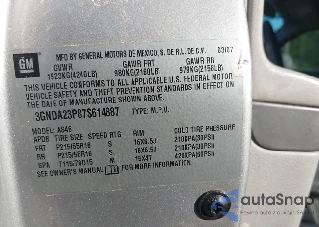 3GNDA23P87S614887: 42033533