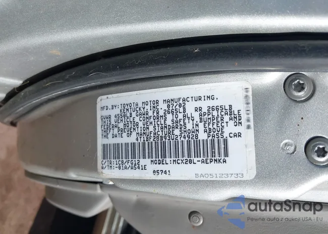 4T1BF28B93U274928: 42034461