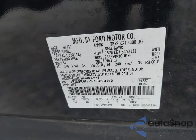 1FM5K8HT9HGE09190: 42034487