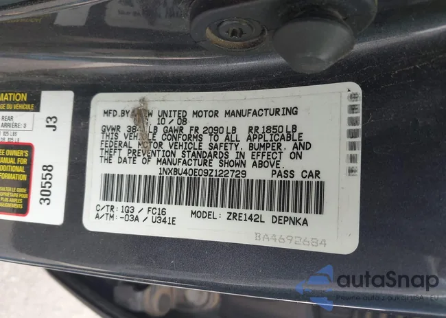 1NXBU40E09Z122729: 42036607