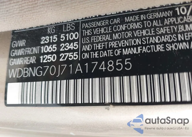 WDBNG70J71A174855: 42036824