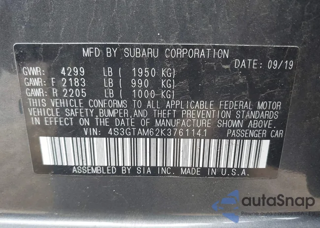 4S3GTAM62K3761141: 42037922