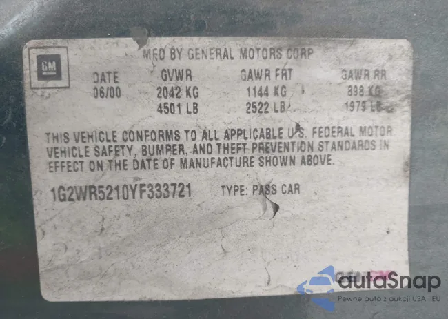 1G2WR5210YF333721: 42038033