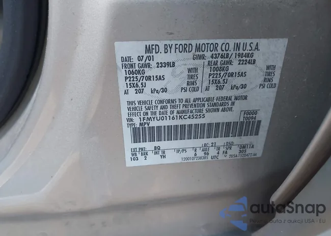 1FMYU01161KC45255: 42037548