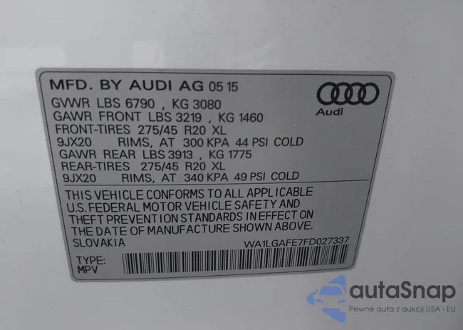 WA1LGAFE7FD027337: 42038449