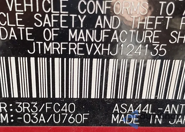 JTMRFREVXHJ124135: 42039993