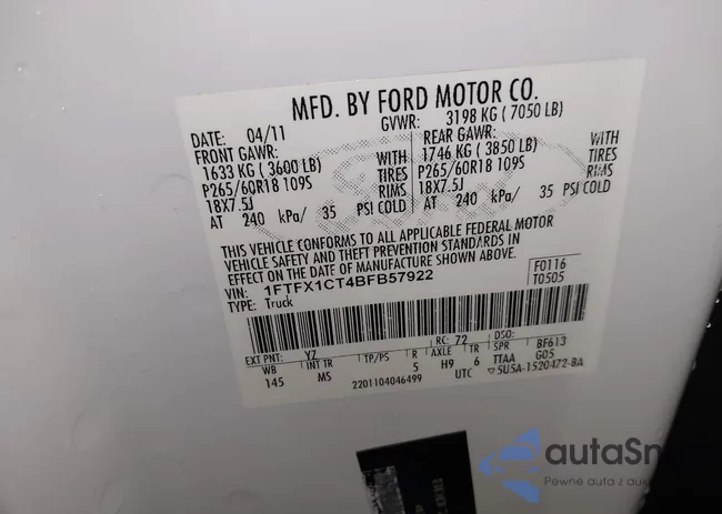 1FTFX1CT4BFD57922: 42040372