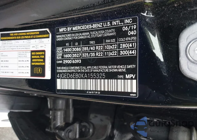 4JGED6EB0KA155325: 42040983