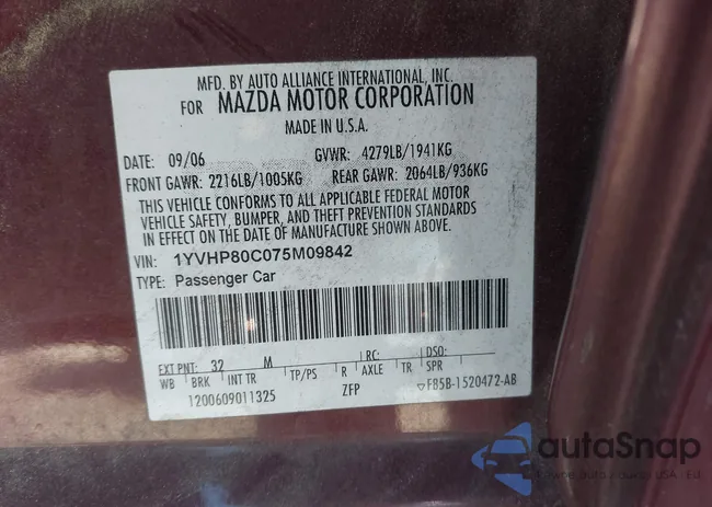 1YVHP80C075M09842: 42041060