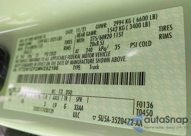 1FTEW1EP2MKE62196: 42041107