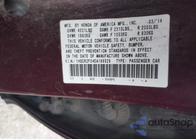 1HGCR2F54EA189529: 42041263