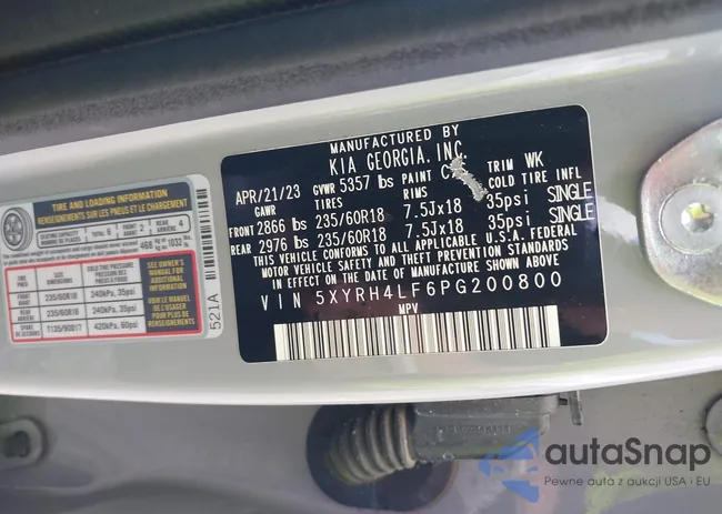 5XYRH4LF6PG200800: 42040476