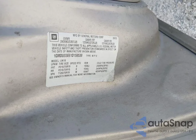 1GMDU03E61D158538: 42042006