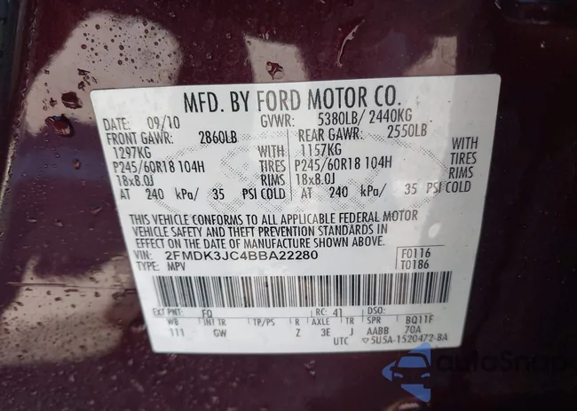 2FMDK3JC4BBA22280: 42042060