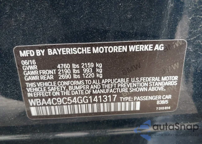 WBA4C9C54GG141317: 42043052