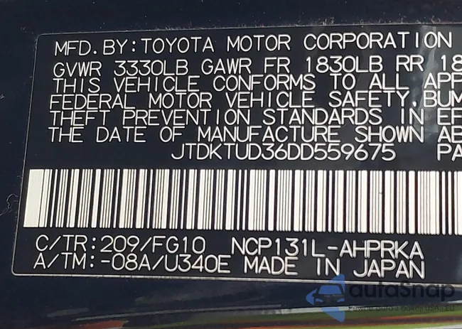 JTDKTUD36DD559675: 42044052