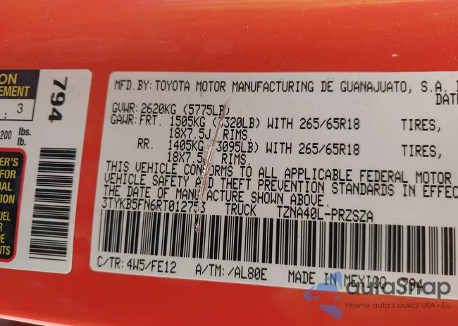 3TYKB5FN6RT012753: 42044913