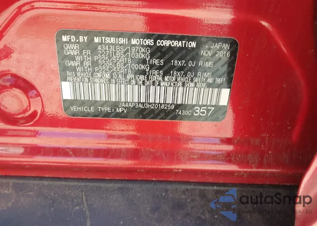 JA4AP3AU3HZ016259: 42045220