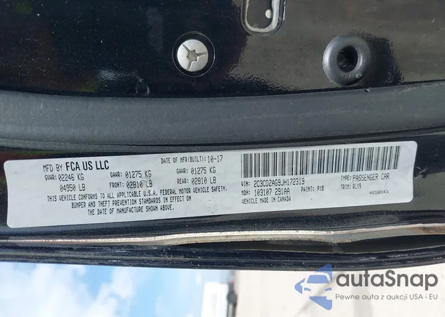 2C3CDZAG9JH172319: 42046316