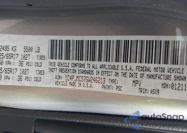 1C4PJMCS7GW246213: 42045543