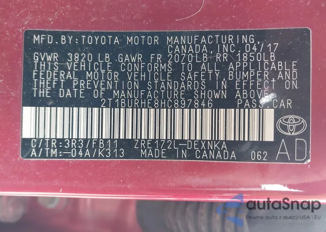 2T1BURHE8HC897846: 42045796