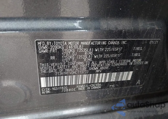 2T3H1RFV0MC113733: 42047344