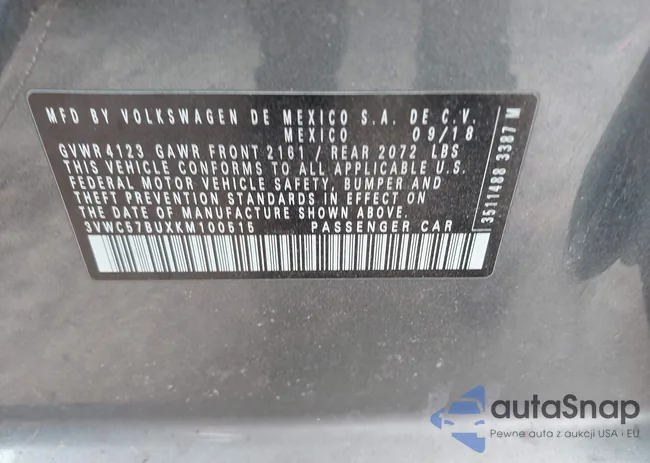 3VWC57BUXKM100515: 42046745