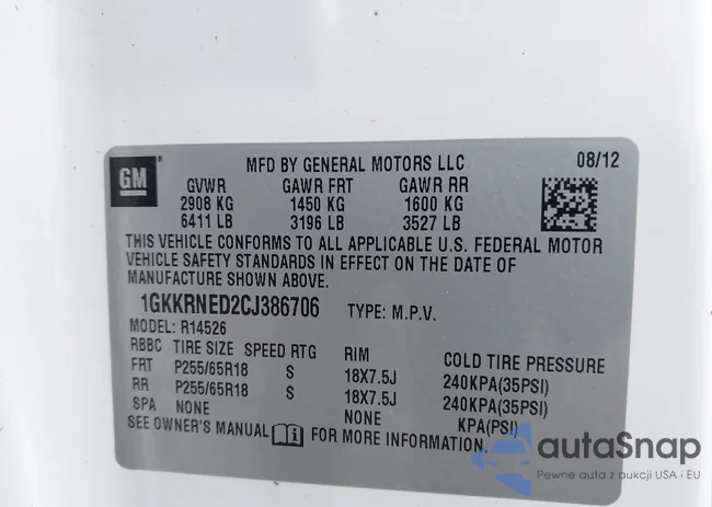 1GKKRNED2CJ386706: 42048383