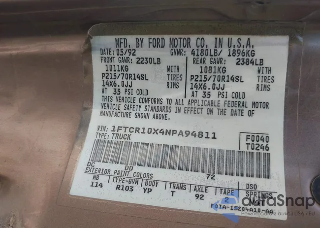 1FTCR10X4NPA94811: 42047550