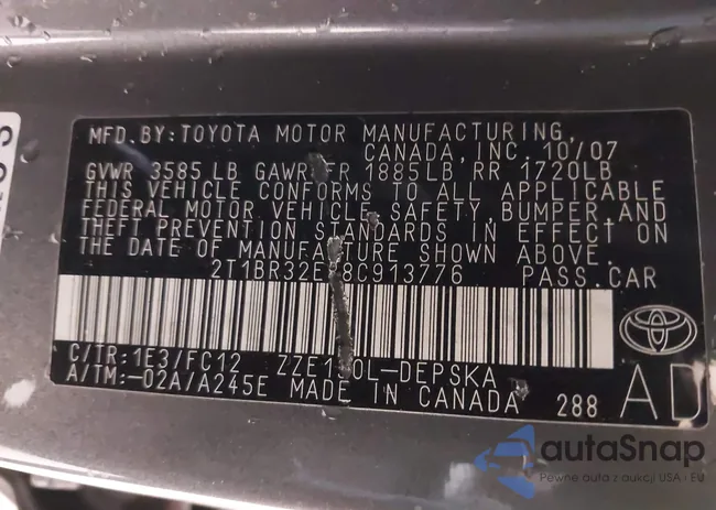 2T1BR32E88C913776: 42048901